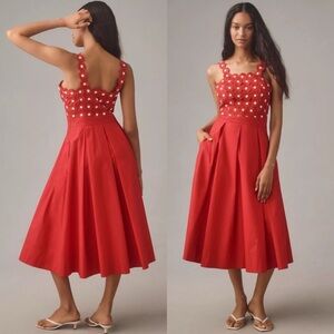 MAEVE Embroidered Poplin Midi Dress NWT Size 6